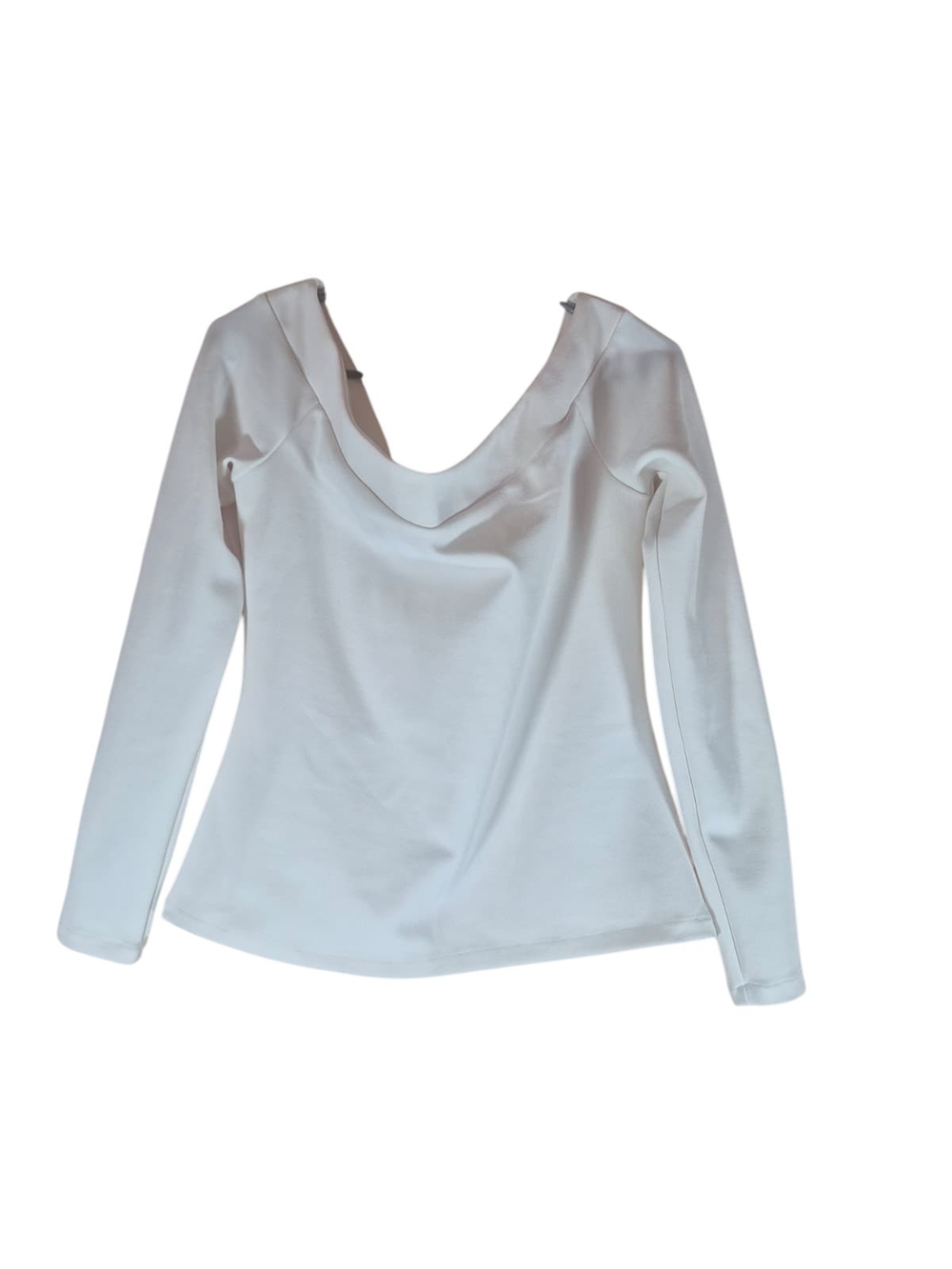 H&M White Long-Sleeve Cowl Neck Tee